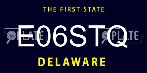 E06STQ Delaware License Plate
