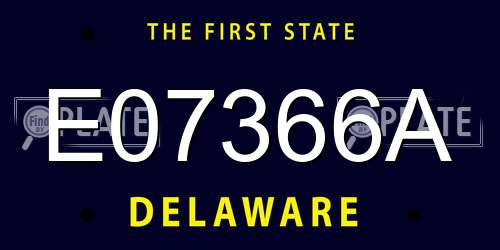 E07366A Delaware License Plate