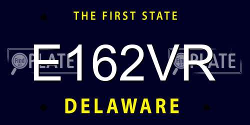 E162VR Delaware License Plate