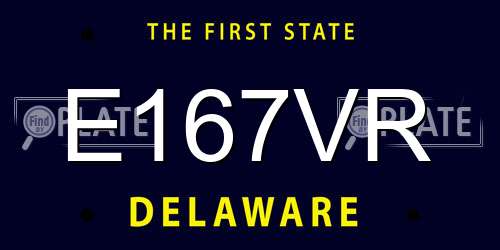 E167VR Delaware License Plate