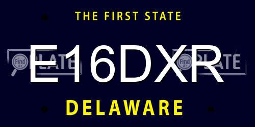 E16DXR Delaware License Plate