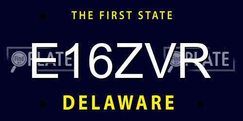 E16ZVR Delaware License Plate