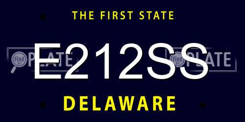 E212SS Delaware License Plate