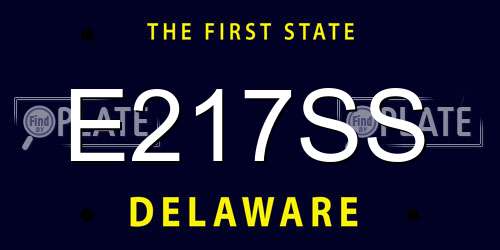 E217SS Delaware License Plate