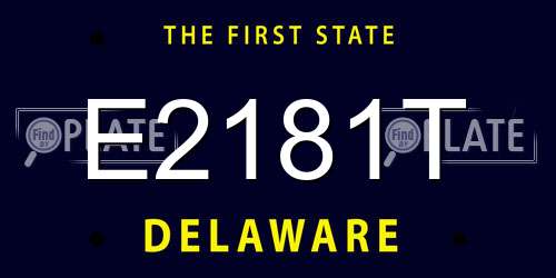 E2181T Delaware License Plate