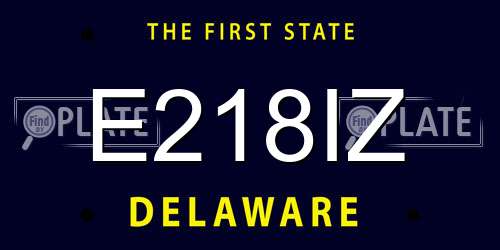 E218IZ Delaware License Plate