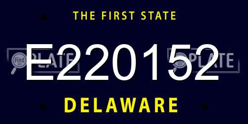 E220152 Delaware License Plate