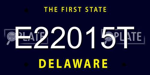 E22015T Delaware License Plate