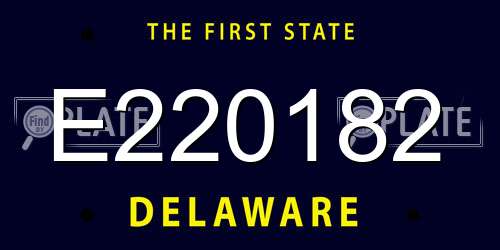 E220182 Delaware License Plate