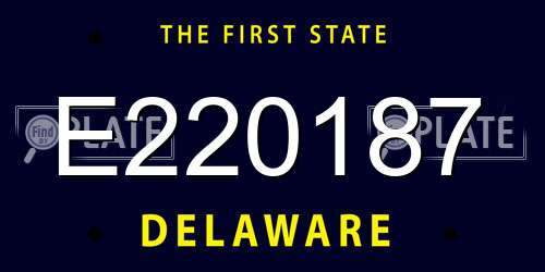 E220187 Delaware License Plate
