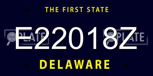 E22018Z Delaware License Plate