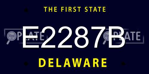 E2287B Delaware License Plate