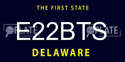 E22BTS Delaware License Plate