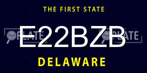 E22BZB Delaware License Plate