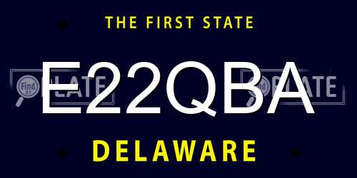 E22QBA Delaware License Plate