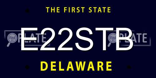 E22STB Delaware License Plate