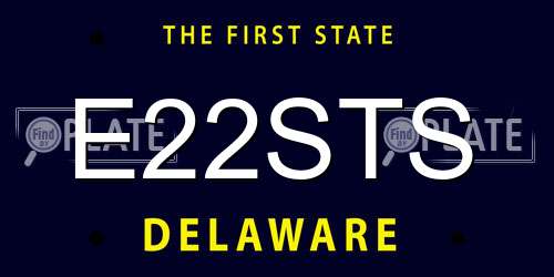 E22STS Delaware License Plate