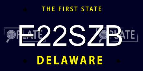 E22SZB Delaware License Plate