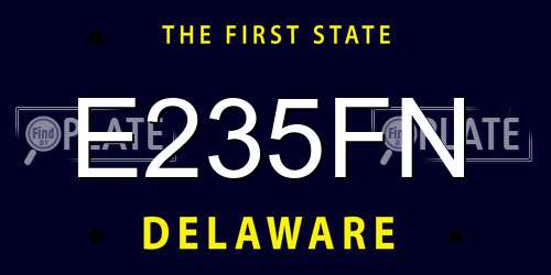 E235FN Delaware License Plate