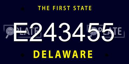 E243455 Delaware License Plate