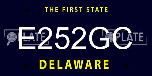 E252GC Delaware License Plate