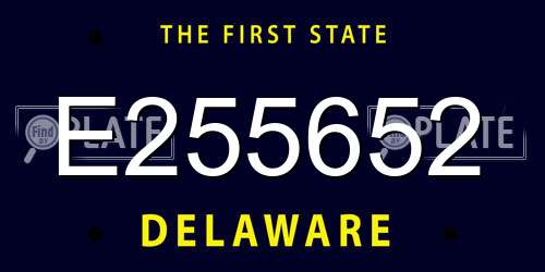 E255652 Delaware License Plate