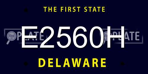 E2560H Delaware License Plate