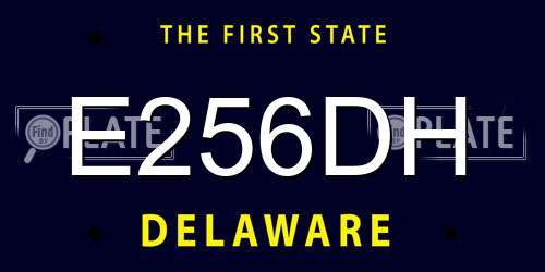 E256DH Delaware License Plate