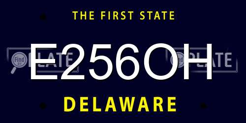 E256OH Delaware License Plate