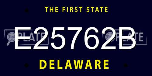 E25762B Delaware License Plate