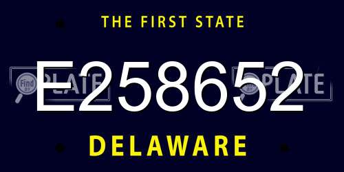 E258652 Delaware License Plate