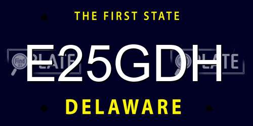 E25GDH Delaware License Plate