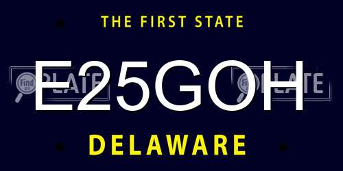 E25GOH Delaware License Plate