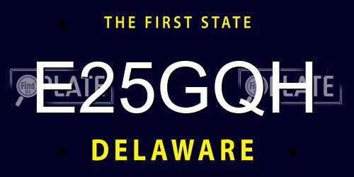 E25GQH Delaware License Plate