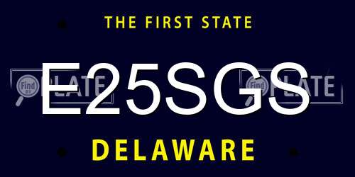 E25SGS Delaware License Plate