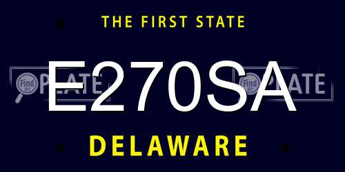 E270SA Delaware License Plate