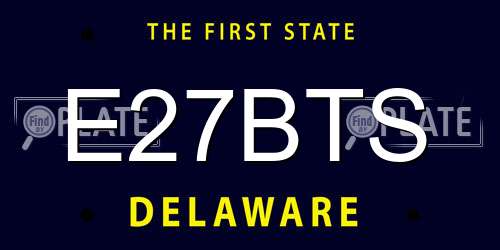 E27BTS Delaware License Plate