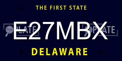 E27MBX Delaware License Plate