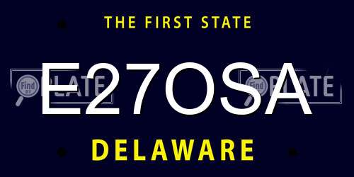 E27OSA Delaware License Plate