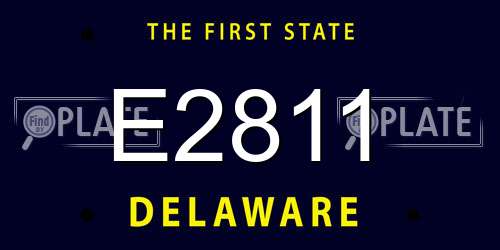 E2811 Delaware License Plate