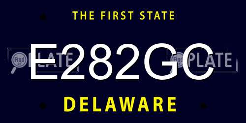 E282GC Delaware License Plate