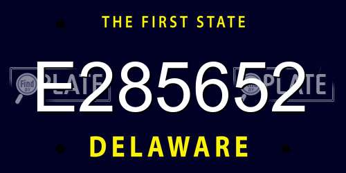 E285652 Delaware License Plate
