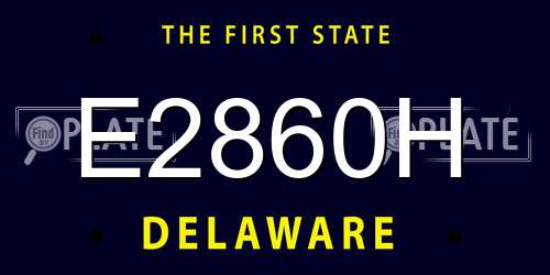 E2860H Delaware License Plate