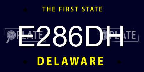 E286DH Delaware License Plate