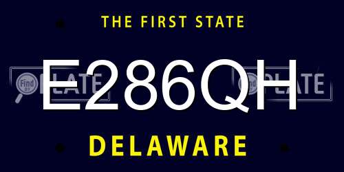 E286QH Delaware License Plate