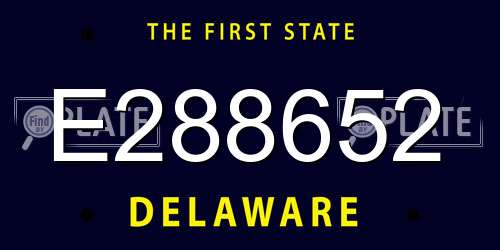 E288652 Delaware License Plate