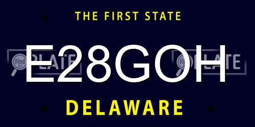 E28GOH Delaware License Plate