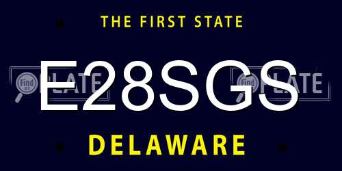 E28SGS Delaware License Plate