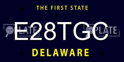 E28TGC Delaware License Plate