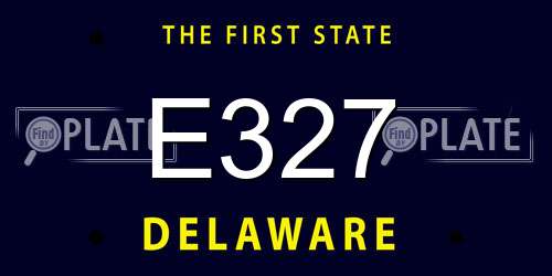 E327 Delaware License Plate